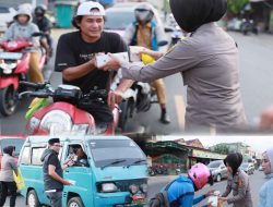 Satresnarkoba Polres Polman Bersama Bhayangkari Berbagi Takjil di Lampu Merah Mambulilling