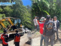 Kapolsek Matangnga Kawal Penanganan Longsor, DPRD Sulbar Turunkan Alat Berat