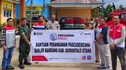 Pertamina Patra Niaga Regional Sulawesi Melalui Integrated Terminal Gorontalo Salurkan Bantuan BBM 400 Liter Pascabencana di Gorontalo Utara