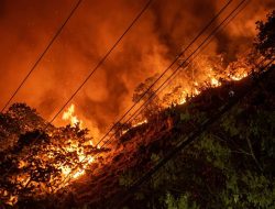 Kebakaran Lahan Pegunungan Lalattedong Majene, Petugas DAMKAR Padamkan Api Hingga Dini Hari