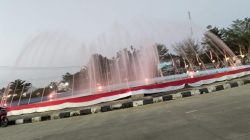 Sambut HUT Kemerdekaan RI ke-81, PUPR Sulbar Percantik Kolam Air Mancur di Jalan Arteri Mamuju