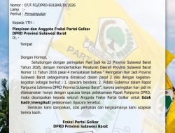 Fraksi Golkar Tolak Hadiri Upacara HUT Sulbar ke-22, Alasannya Terkait Perda, Begini Penjelasannya!