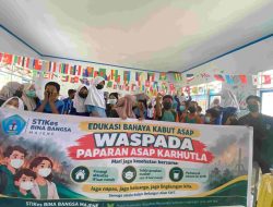 Respons Persoalan Kesehatan Masyarakat, Mahasiswa STIKES BBM Bagi-bagi Masker